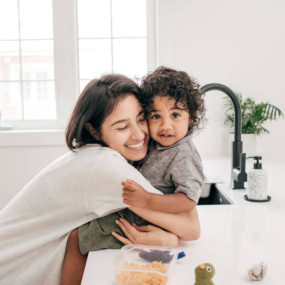 Family sharing a warm moment